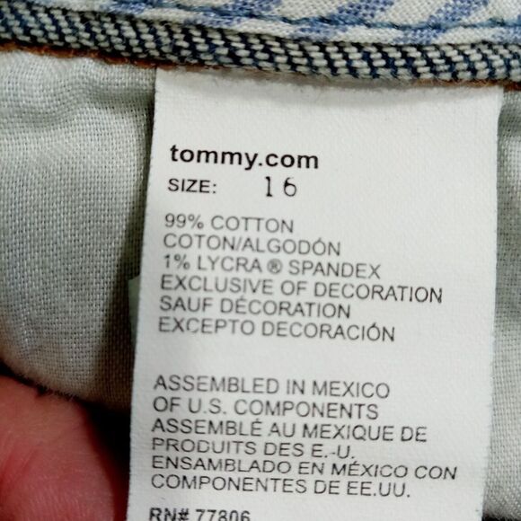 Tommy Hilfiger Jean Skirt Womens 16 (36)‎ Blue Cotton Blend Denim Dark - Picture 9 of 9